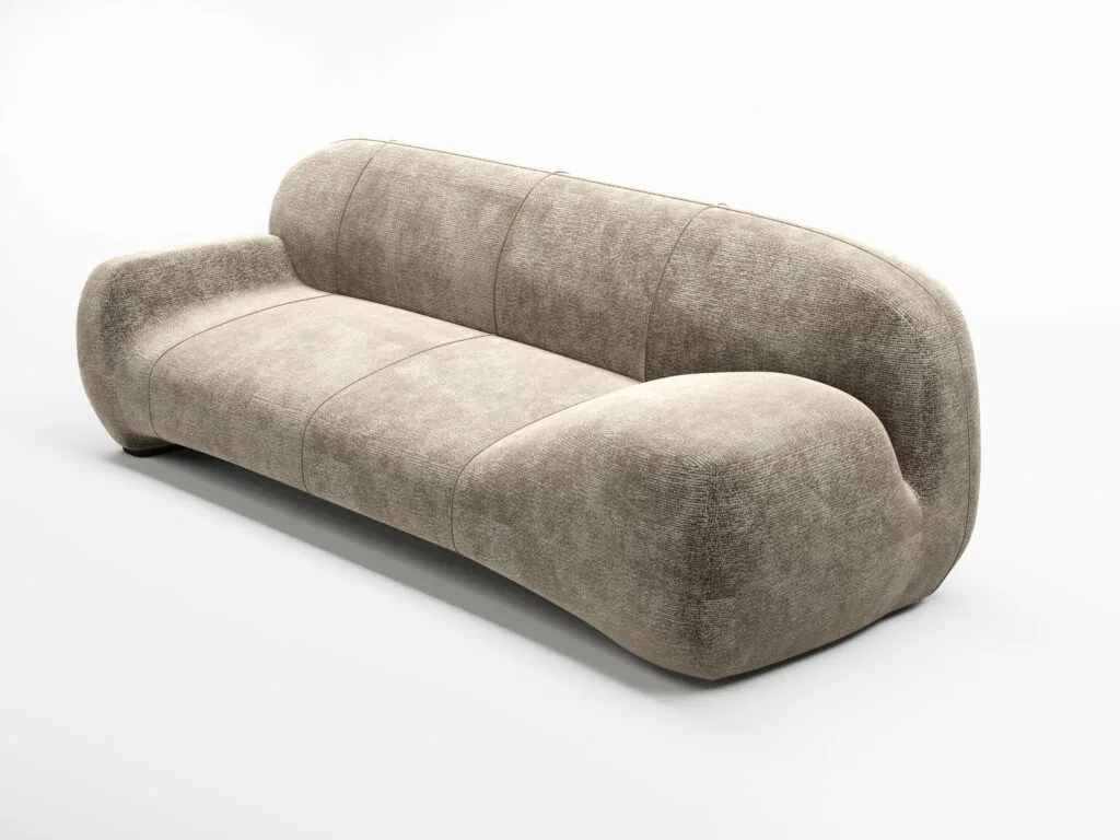 Distorto Three-Seater Angled Backrest Small Right