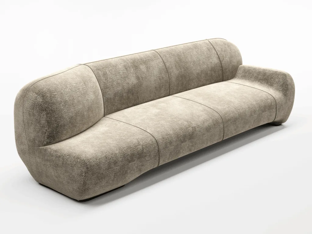 Distorto Three-Seater Angled Backrest Large Left